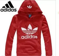 adidas mode coton veste hoodie hommes et femmes rouge